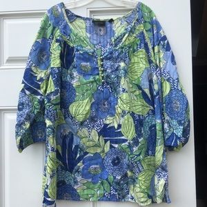 Avenue Ladies Vibrant flowered Blouse